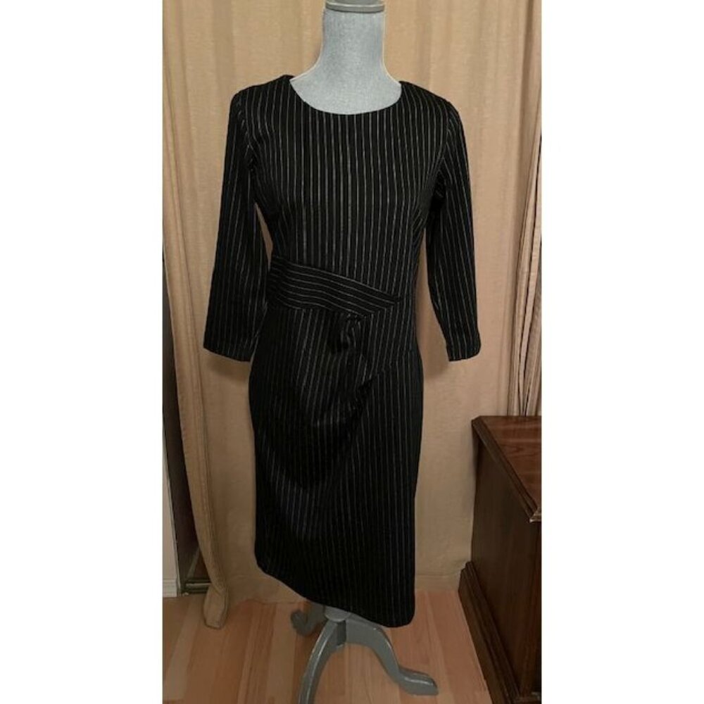 DEX The Suit Shop 3/4 Sleeve Pinstripe Winter Dress - Size M